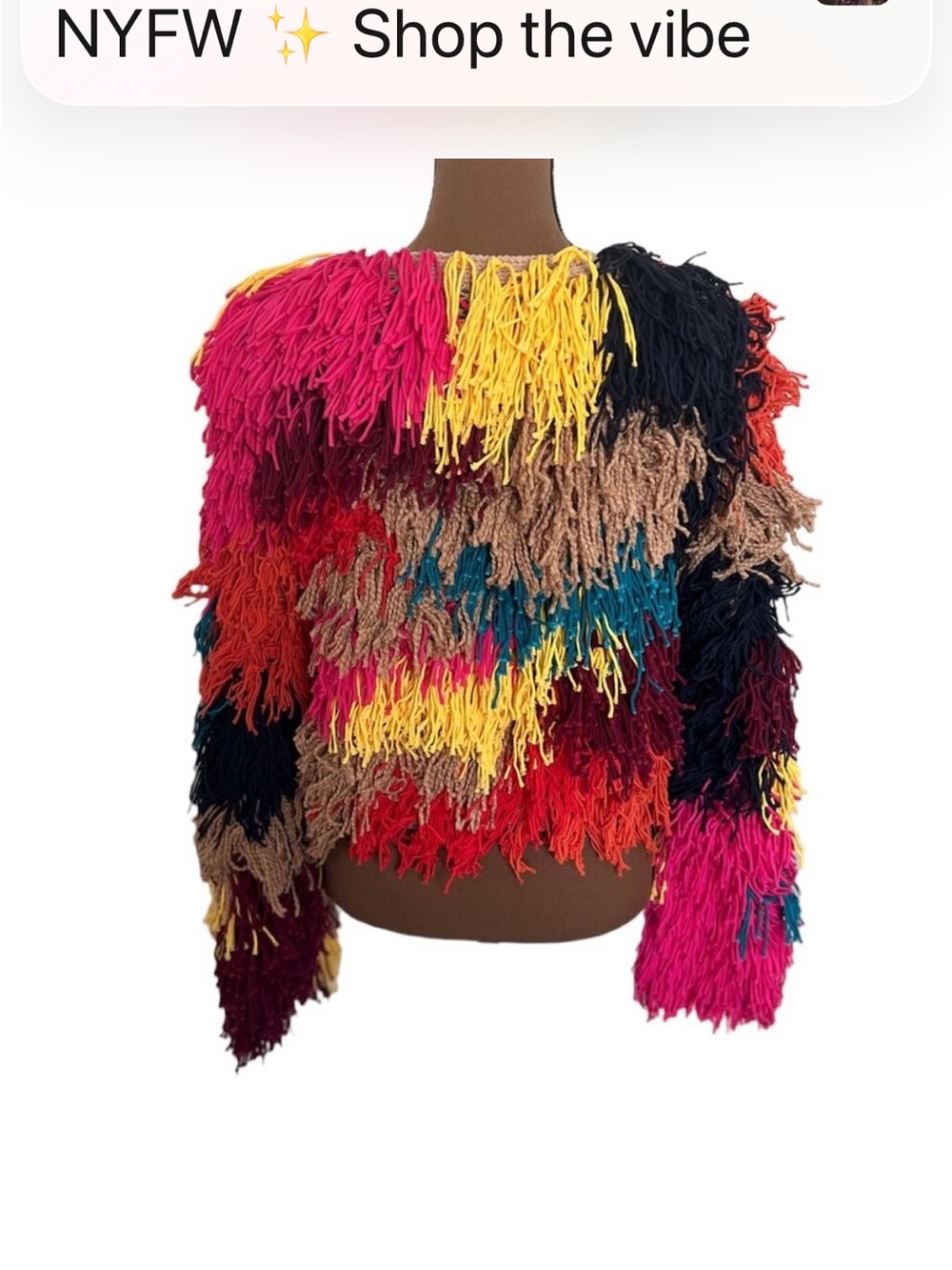 Alice + Olivia Multicolor Fringe Teddy Jacket in multicolor fringe.  Coachella - Picture 7 of 11